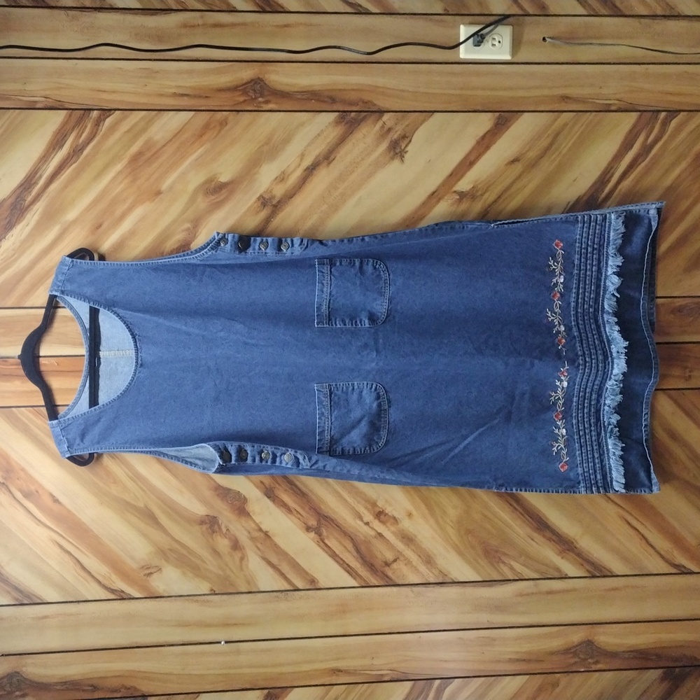 Vintage MPH Collection Denim Embroidery Sundress Size 2X